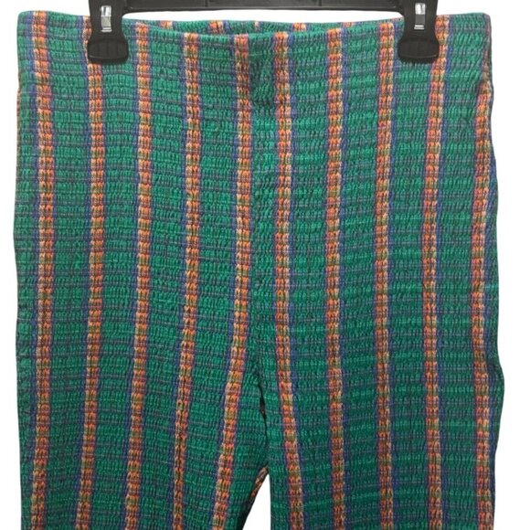Free People Womens Fine Line Slim Striped Smocked Flare Pants Size L - Picture 7 of 11